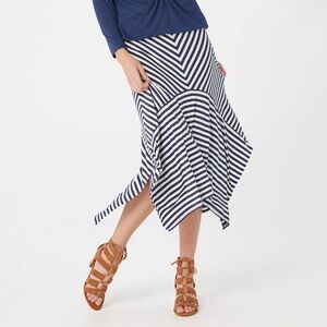 Laurie Felt | Rayon Made From Bamboo Blend Striped Maxi Skirt